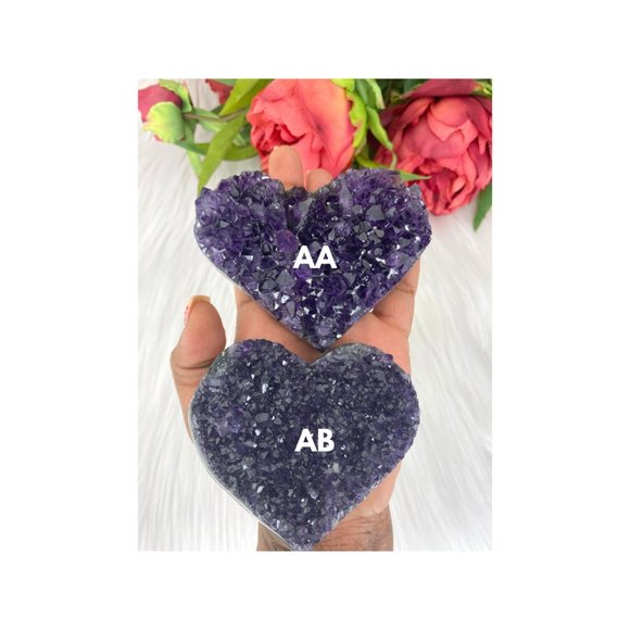 Amethyst Cluster Heart - 77MM Gemmy Amethyst Heart - Quality Amethyst Cluster - Picture 7 of 7